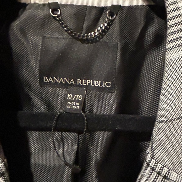 Banana Republic Women’s XL Duster Blazer in Black & White Plaid - Picture 3 of 4